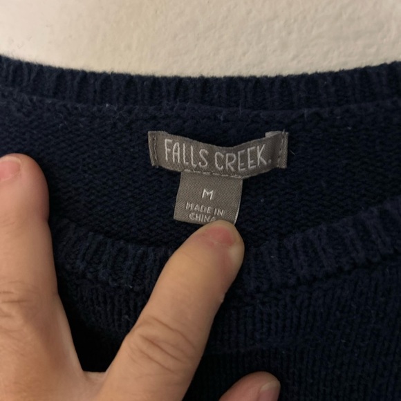 Falls Creek Dark Blue Knit Sweater - Picture 3 of 3